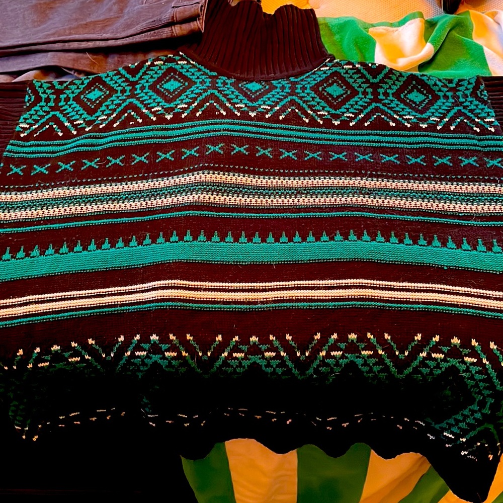 Thick sweater poncho